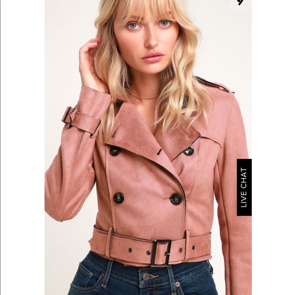 NWT suede moto trench coat/jacket Sz XS - Picture 4 of 8